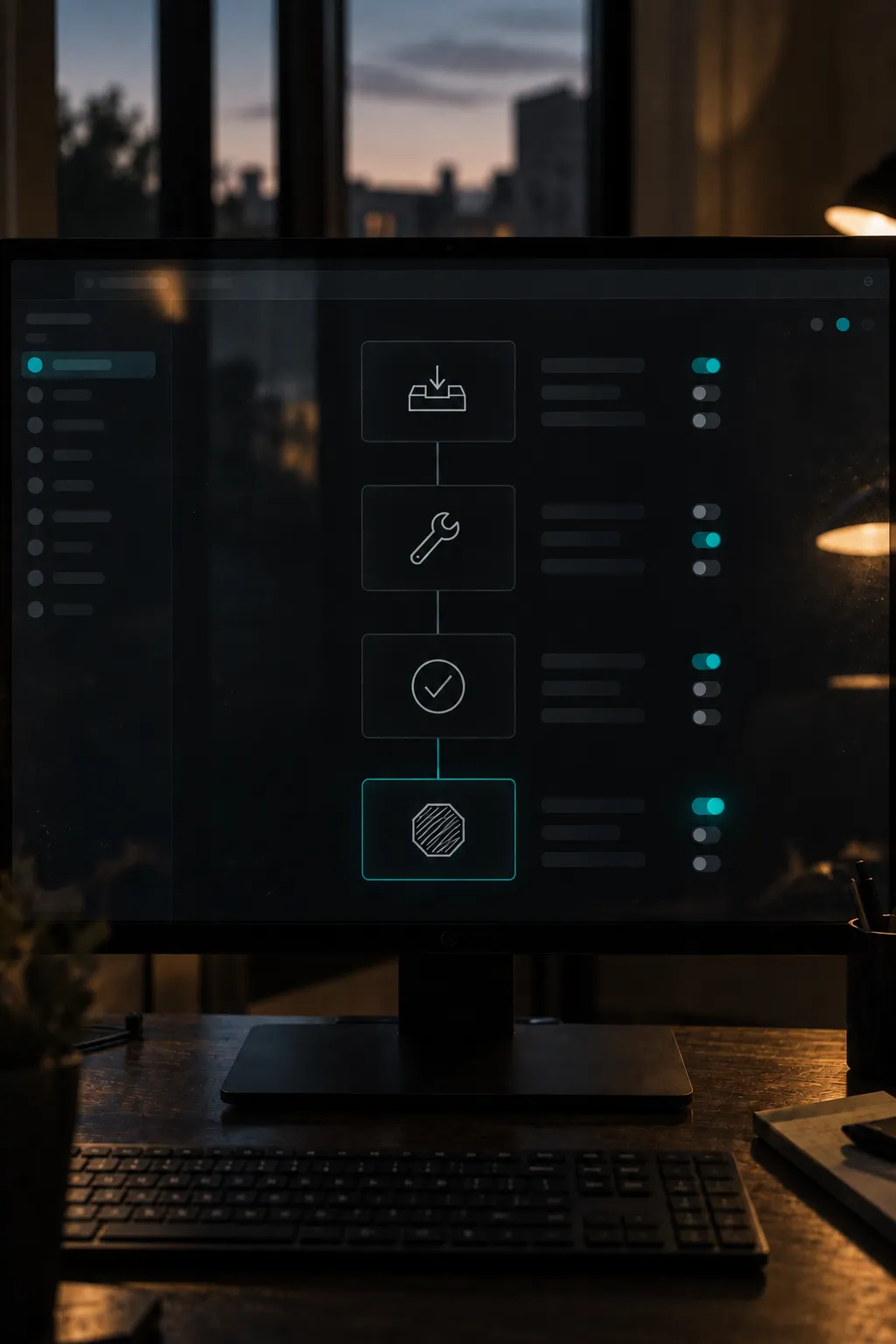 Monitor con il contratto operativo di un agente: input, strumenti, risultato